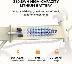 Vélo électrique <span class=keywords><strong>pliable</strong></span> ESKUTE F200 14 pouces, batterie 36V 7.8Ah, autonomie de 30 miles, mini vélo <span class=keywords><strong>pliable</strong></span>, moteur à moyeu arrière, support de téléphone, écran LCD - Product Image 3