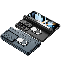 Coque à charnière magnétique de luxe pour Samsung Galaxy Z Fold 4 Coque avec film intégré Coque pour téléphone portable PC