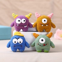 Pendentif de sac créatif en peluche courte fait main, motif petit monstre de dessin animé, jouet fantaisie, ornement de bureau original, petit, unisexe, en PP