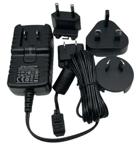 Power Adapter 9V 1.5A with interchangeable plugs US EU AU and UK