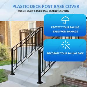 Cubierta de Base para Poste de Valla Exterior de Plástico Dividido BH-Railing 2''x2'' Ecológica, Opciones de Color Negro/Blanco, Fácil de Montar, Valla 3D - Product Image 5