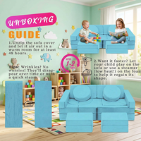 Canapé modulaire moderne pour enfants, grand, en tissu doux, pour jouer au sol, ensemble de jeu pour les enfants de 2 ans et plus, salon