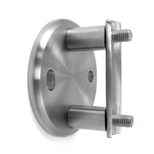 C110343 Placa lateral de acero inoxidable con acabado satinado AISI 304 Ø 100X33,7mm para barandillas y pasamanos - Product Image 1