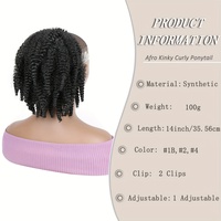 Postiches de cheveux Afro Twist Ponytail, tresses Marley moelleuses, extensions de cheveux Afro Kinky Curly, queue de cheval à cordon