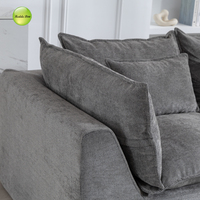 Großhandel Graues Chenille-Stoff Komprimiertes Modulares Ecksofa mit Zierkissen für Wohnzimmer/Apartment/Büro