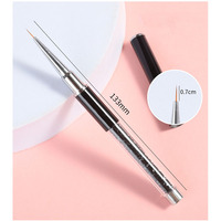 Nouvelle vente strass poignée doublure noire brosse à ongles personnaliser Kolinsky acrylique Nail Art Liner brosse 11mm poignée en cristal