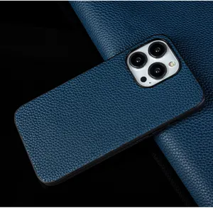 Étui en cuir véritable pour iPhone, étui de téléphone en daim résistant aux chutes, étui de téléphone de luxe de styliste pour iPhone 14 13 12 11 étui de protection