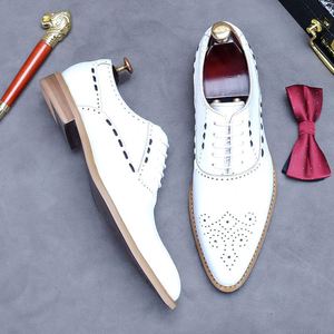 Chaussures en cuir formelles pour hommes, chaussures en cuir blanc pour hommes, chaussures en cuir de vachette pleine fleur anglaises pour événements formels et mariages - Product Image 2