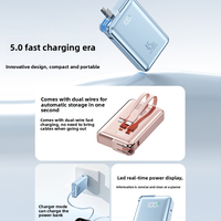 Batterie externe portable 2-en-1 pliable avec prise CA, charge rapide 45W, haute capacité Li-Polymère 20000mAh et câble intégré pour la vente en gros