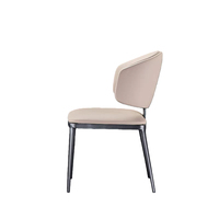 Chaises de salle à manger à dossier souple au design moderne avec tabourets à pieds métalliques, adaptées aux salons familiaux, aux hôtels, aux restaurants, aux négociations