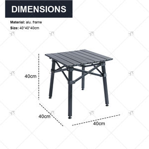 โต๊ะปิกนิกโลหะพับได้สำหรับตั้งแคมป์กลางแจ้งสีดำพับได้พร้อมกระเป๋าพกพาโต๊ะปิกนิกสวนแบบพกพา - Product Image 3