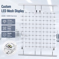 Écran matriciel LED RGB P100 étanche 12V adressable, lumières à mailles de 20 mm, points lumineux blancs pour façade de bâtiment