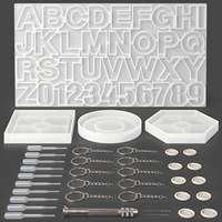 Timesrui Kit de 37 Moules en Silicone pour Résine (Pendentifs Alphabet) - Fournitures DIY pour Fabrication de Bijoux, Accessoires, Porte-Clés