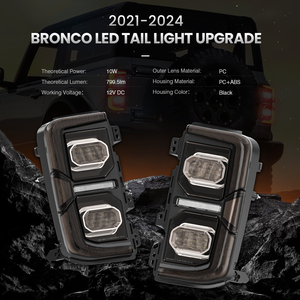 <span class=keywords><strong>Luces</strong></span> Traseras LED Rojas Ahumadas DOT para Ford Bronco 2021-2025, Accesorios para <span class=keywords><strong>Luces</strong></span> Traseras con Luz de Freno/Direccional/Posición/Reversa - Product Image 2