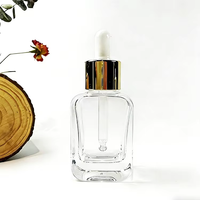 Nouvelles bouteilles compte-gouttes en verre transparent de 30 ml pour huiles essentielles cosmétiques et soins de la peau