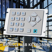 Teclado de Navegación por Audio Compatible con ADA y EAA, Teclado Braille de Acero Inoxidable para Equipos de Autoservicio Accesibles