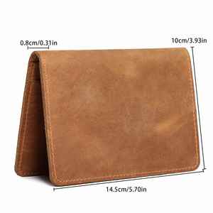 Porta Pasaportes y Tarjetas de Cuero Genuino Crazy Horse para Hombre, Multifuncional, Resistente, para Viajes - Product Image 6