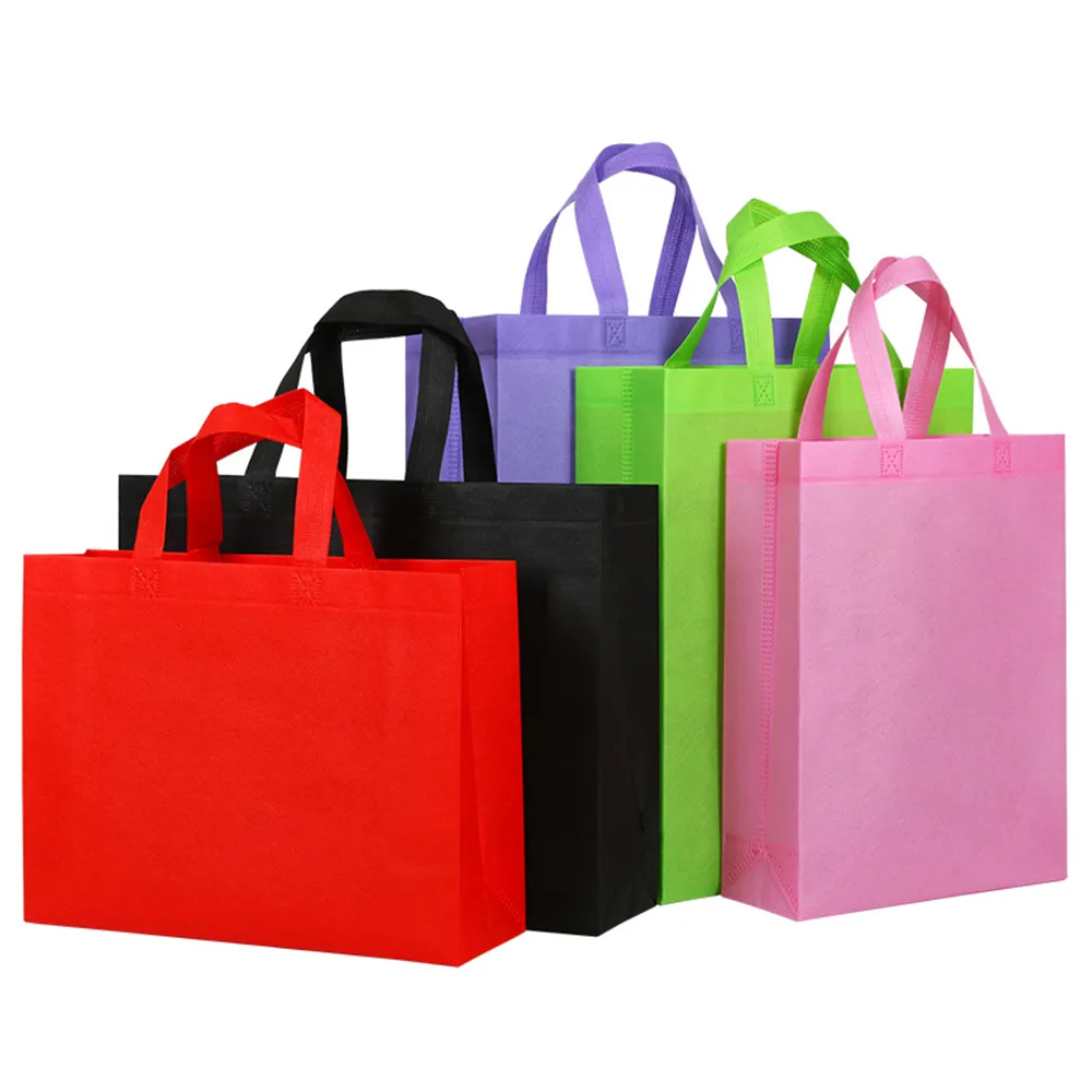 Big Size Promotional Supermarket Shopping Bags Custom Logo Handled Non Woven Bags