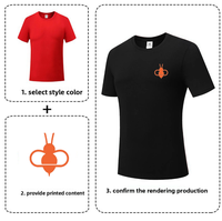 T-shirts unisexes personnalisés en coton uni à col ras du cou pour uniformes de travail, avec logos imprimés et broderies, coupe ample et épaules tombantes