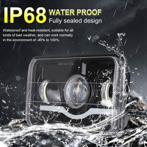 Forme carrée 4X6 pour phare Wrangler, faisceau haut/bas, clignotants DRL, lumière de jour étanche, H4 6000K 30000LM 45W - Product Image 4