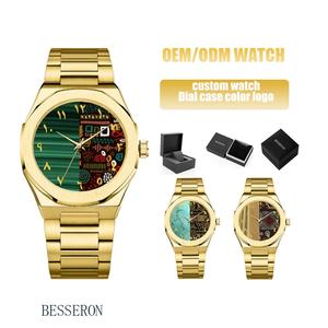 Reloj de Cuarzo para Hombre 2025, Tendencia de Moda, Diseño Vintage, Personalizado con Números Arábigos, Acero Inoxidable, Cristal, Cuero, Silicona, Resistente al Agua - Product Image 1
