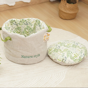 Cama Redonda para Gatos Estilo Natural con Estampado Floral, Relleno de Fibra de Poliéster Suave para Gatos de Interior - Product Image 4