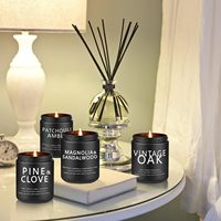 Fabricants de bougies artisanales de 7 oz, bougies en cire de soja personnalisées dans un bocal en verre noir, bougies parfumées