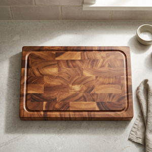 Tabla de Cortar Rectangular de Madera de Acacia Gruesa para Carnes, Hecha a Mano para Carniceros, Apta para Lavavajillas en Cocina Doméstica - Product Image 1