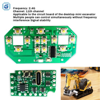 Carte de réception RC pour mini-excavatrice 2.4G, carte mère principale pour excavatrice sur chenilles avec fonction d'éclairage DigDemo, carte de circuit de télécommande rechargeable