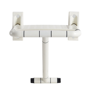Chaise de douche pliable Grengo Sw84-9 blanche en ABS et acier inoxydable, tabouret de sécurité anti-chute pour personnes âgées - Product Image 1