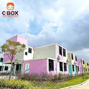 Cbox Customized Colorful 20ft Tiny Home Modular Office Buildings Sandwich Panel Store <b>Pop</b>-up Shop Flat Pack Container House - Product Image 1