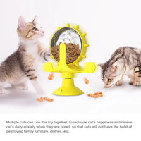 Jouets pour chats et chiens Pet Factory Leaky Dood, ventouse, moulin à vent, rotation, rongeur, distributeur de nourriture lent, design rond en plastique