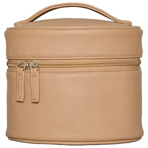 Estuche de <span class=keywords><strong>Maquillaje</strong></span> Profesional de Lujo Personalizado en Cuero PU, Organizador de Cosméticos en Forma de Cilindro Redondo con Porta <span class=keywords><strong>Brochas</strong></span> para Artistas - Product Image 1