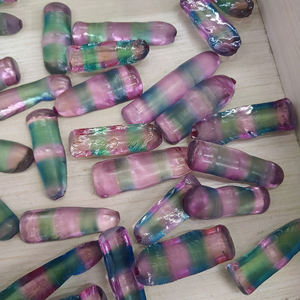 Paraiba non taillée et 18 #   Matériaux bruts de corindon bicolore, pierres précieuses synthétiques brutes pour la fabrication de pierres précieuses en vrac - Product Image 1