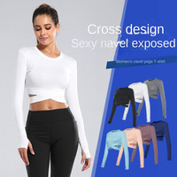 Le plus récent sport serré femmes à manches longues court Fitness sport entraînement Yoga vêtements hauts