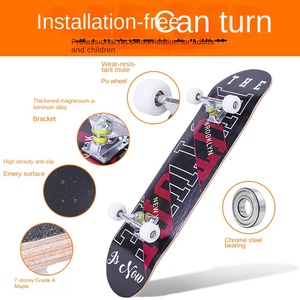 Kép bốn-bánh xe Ván trượt cho người mới bắt đầu cho trẻ em và người lớn 6 đến 12 tuổi Maple Board cho bé trai và bé gái - Product Image 2