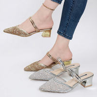 Chaussures de bureau de luxe pour femme, nouveau design personnalisé, sexy, à bout pointu, talons épais de 4,5 cm, avec empeigne en maille et corde, MuY331