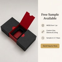 Boîte cadeau rigide personnalisée avec impression pour cadeaux de luxe, double fente coulissante avec dorure à chaud, velours rouge, vente en gros directe d'usine