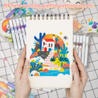 Vente directe du fournisseur 36 couleurs Art marqueurs stylo peinture pour livre dessin coloriage Illustrations personnalisable Logo ensemble emballage