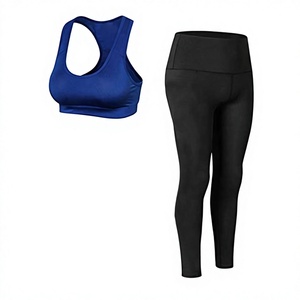 Conjunto Deportivo de Dos Piezas para Mujer, Leggings y Top Corto sin Mangas de Spandex/Algodón, Ropa para Yoga y Gimnasio - Product Image 6