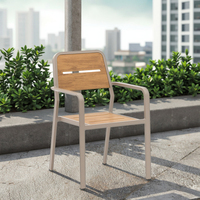 Chaise de jardin d'extérieur en polybois et alliage d'aluminium, design moderne, écologique, imperméable, durable, résistante aux UV, légère, pour chambre à coucher