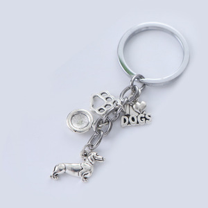 Bạc Pet Dog <span class=keywords><strong>Dachshund</strong></span> Dog kim loại Keychain Mặt dây chuyền chân xương phụ kiện lễ hội Xe Quà Tặng <span class=keywords><strong>Keyring</strong></span> - Product Image 3