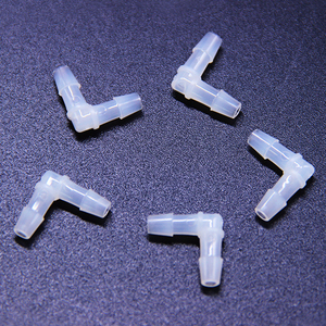 ZDVseal 1/8 英寸 <span class=keywords><strong>3</strong></span>/32 英寸 6.4 毫米 2 向半径弯头接头 PP PVDF 方角连接器，用于水、空气、氧气系统 - Product Image 1