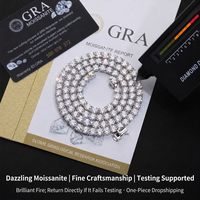 Bracelet Tennis en Moissanite D VVS en Gros, Plusieurs Tailles 2mm-5mm, Double Fermoir de Sécurité pour Hommes et Femmes