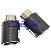 Embout d'échappement en fibre de carbone de luxe DEX HKS pour système d'échappement universel de voiture - Finition polie miroir en tôle d'acier de 1,5 mm