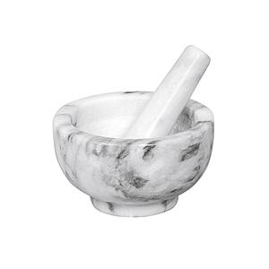 Mortero y pilón de mármol de 7 cm de diámetro y 11 cm de altura para moler hierbas y especias - Product Image 1