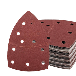 Fogli Abrasivi Triangolari Staccabili 4x6" con 11 Fori in Ossido di Alluminio, Carta Vetrata con <span class=keywords><strong>Velcro</strong></span> <span class=keywords><strong>per</strong></span> Levigatura e Lucidatura del Legno - Product Image 2