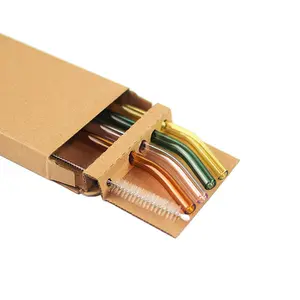 Hiện Đại Thân Thiện Với Môi Tái Sử Dụng Thủy Tinh Borosilicate Rơm Bộ Phổ Biến Thẳng Làm Sạch Bàn Chải Sử Dụng Hàng Ngày Có Sẵn Đầy Màu Sắc - Product Image 1