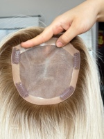 SHY Hair Topper Mono Base Cheveux Humains Bruts Texture Lisse Couverture de la Couronne Fournisseur pour Salons