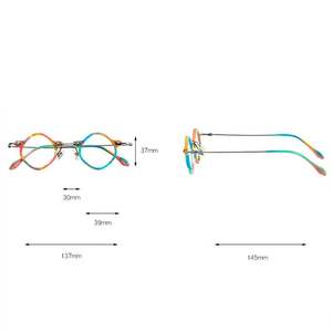 Gafas de Sol de Moda 2025 para Mujer, Coloridas, con Marco Pequeño de Acetato, Forma de Polígono y Rombo - Product Image 6